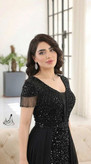 پیراهن مجلسی زنانه پولک مخمل تور دیزاین شده با سنگ کریستال(تابان)