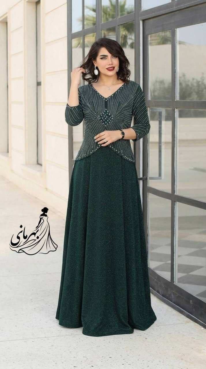 ماکسی مجلسی زنانه سایز بزرگ لمه ترک نگین مروارید ( روناک)