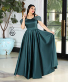 ماکسی زنانه مجلسی ساتن آمریکایی نگین کاری شده (دلسا)