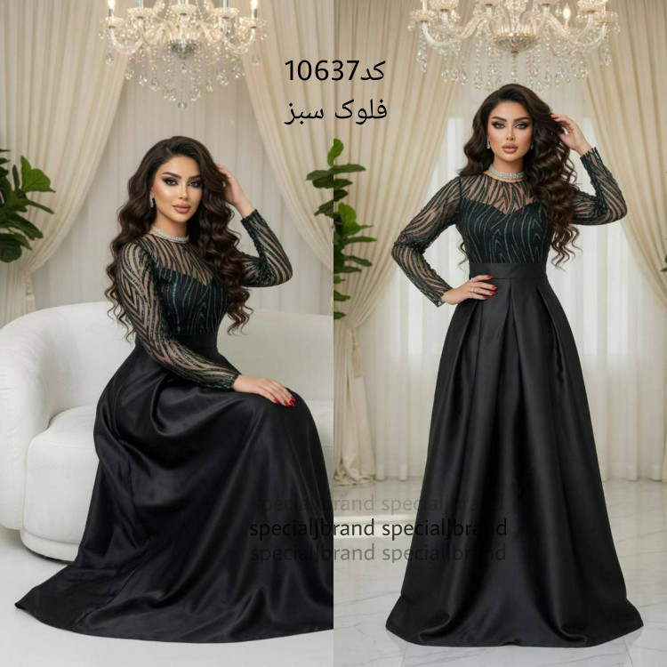 پیراهن ماکسی مجلسی زنانه فلوک شاین ( آناشید)