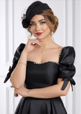 پیراهن مجلسی زنانه ساتن آمریکایی نگین دوزی شده ( نبات )
