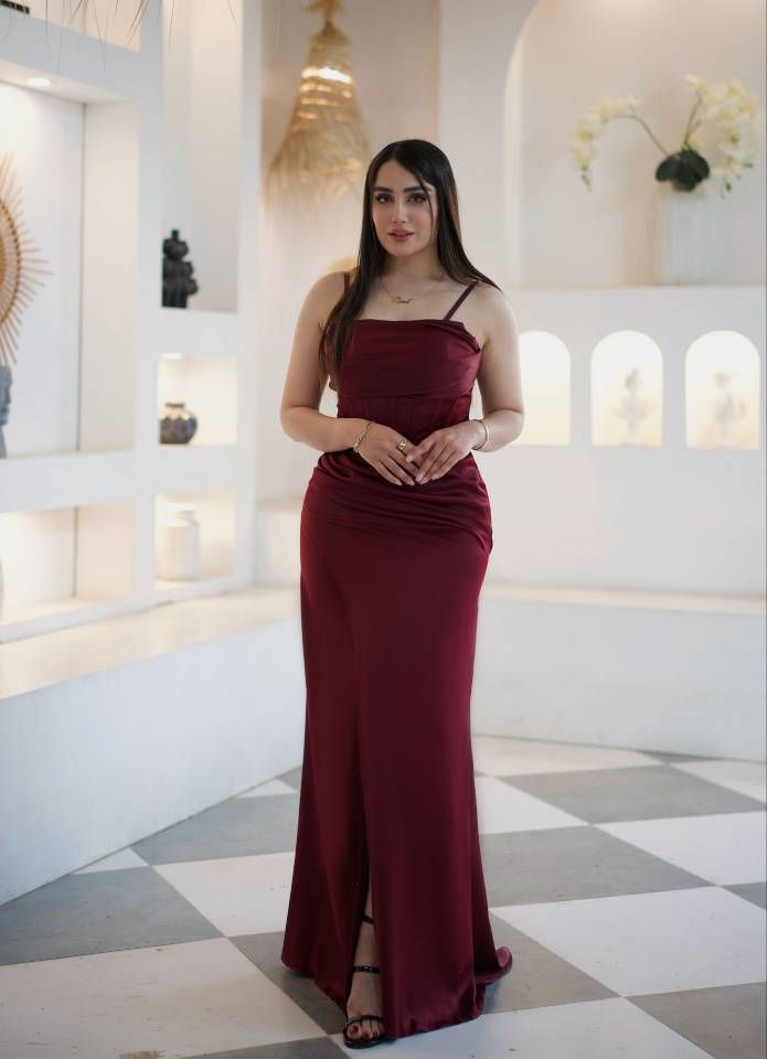 ماکسی مجلسی (تارا)  جنس:ساتن زارا مزونی کاپدار تاپلکسی