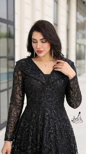 ماکسی مجلسی سایه پارت جدید جنس دانتل چمنی و سنگدوزی (سایه)