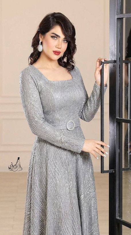 (پریچهر) ماکسی سایزبزرگ 😍 قد حدود 150 از سرشانه استردار کمربند جنس : شاین برجسته