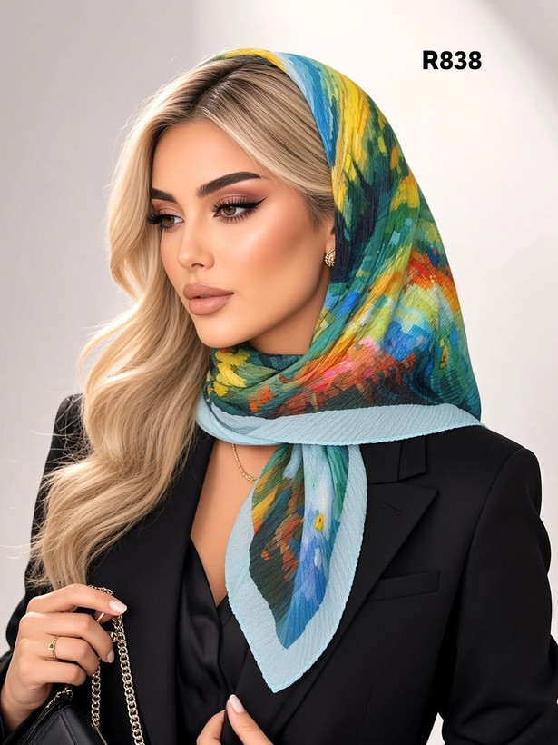 اسکارف پلیسه نخی آبرنگی🌈 یه اسکارف خوشگل نخی که پلیسه هست و زیباییش چند برابرشده. از نزدیک عاشقش میشی بخاطر طرح و رنگ خوشگلش🔥 قواره👈حدود ۷۵