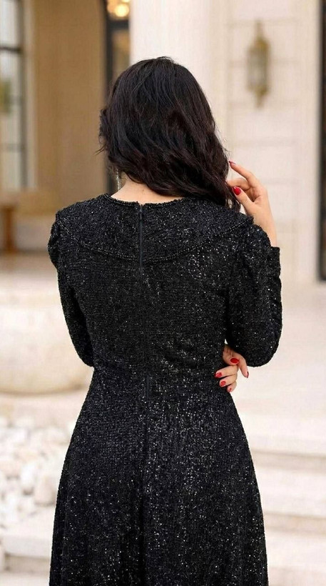 لباس مجلسی زنانه مزونی و خاص گیپور دانتل و سنگدوزی (سایه)