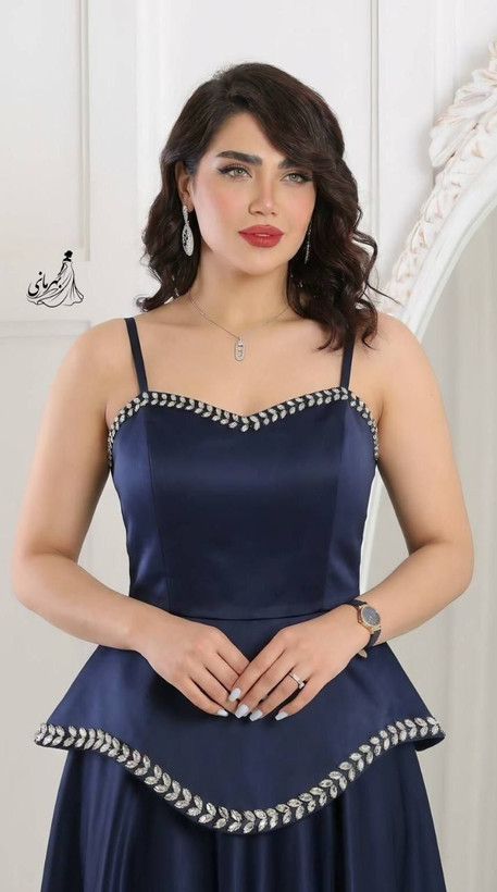 پیراهن مجلسی (شبنم ) کاپدار استردار بند رگلاژ دامن فول کلوش جنس و دوخت تضمینی 👌🔥 جنس : ساتن امریکایی درجه یک با نگین دوختنی