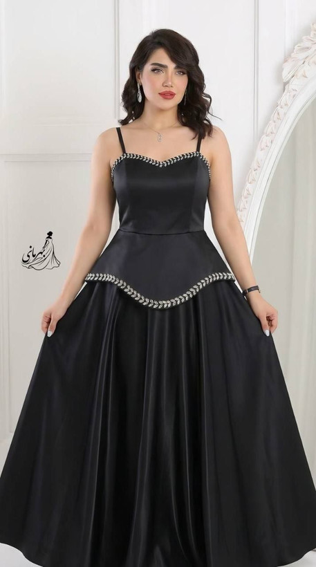 پیراهن مجلسی (شبنم ) کاپدار استردار بند رگلاژ دامن فول کلوش جنس و دوخت تضمینی 👌🔥 جنس : ساتن امریکایی درجه یک با نگین دوختنی