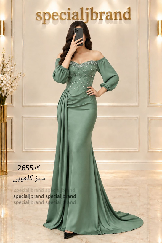 پیراهن مجلسی زنانه ساتن جولیا کاپ داره سنگ و مروارید پانچی درجه یک مدل (ژانت)