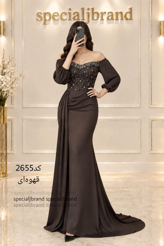 پیراهن مجلسی زنانه ساتن جولیا کاپ داره سنگ و مروارید پانچی درجه یک مدل (ژانت)