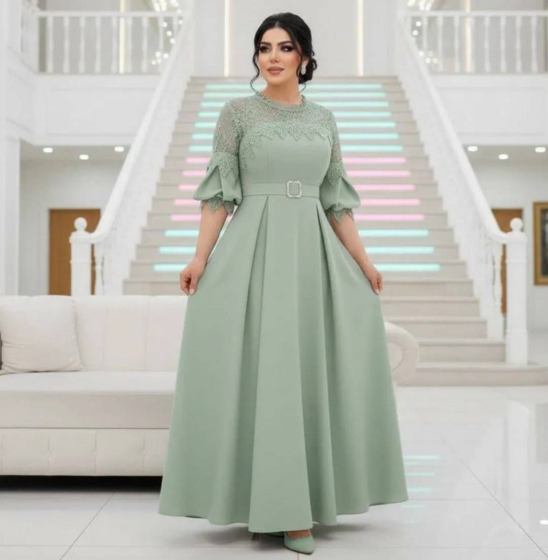 ماکسی مجلسی ( جانان ) کمربند دارد جنس کرپ مازراتی گرم بالا درجه ۱